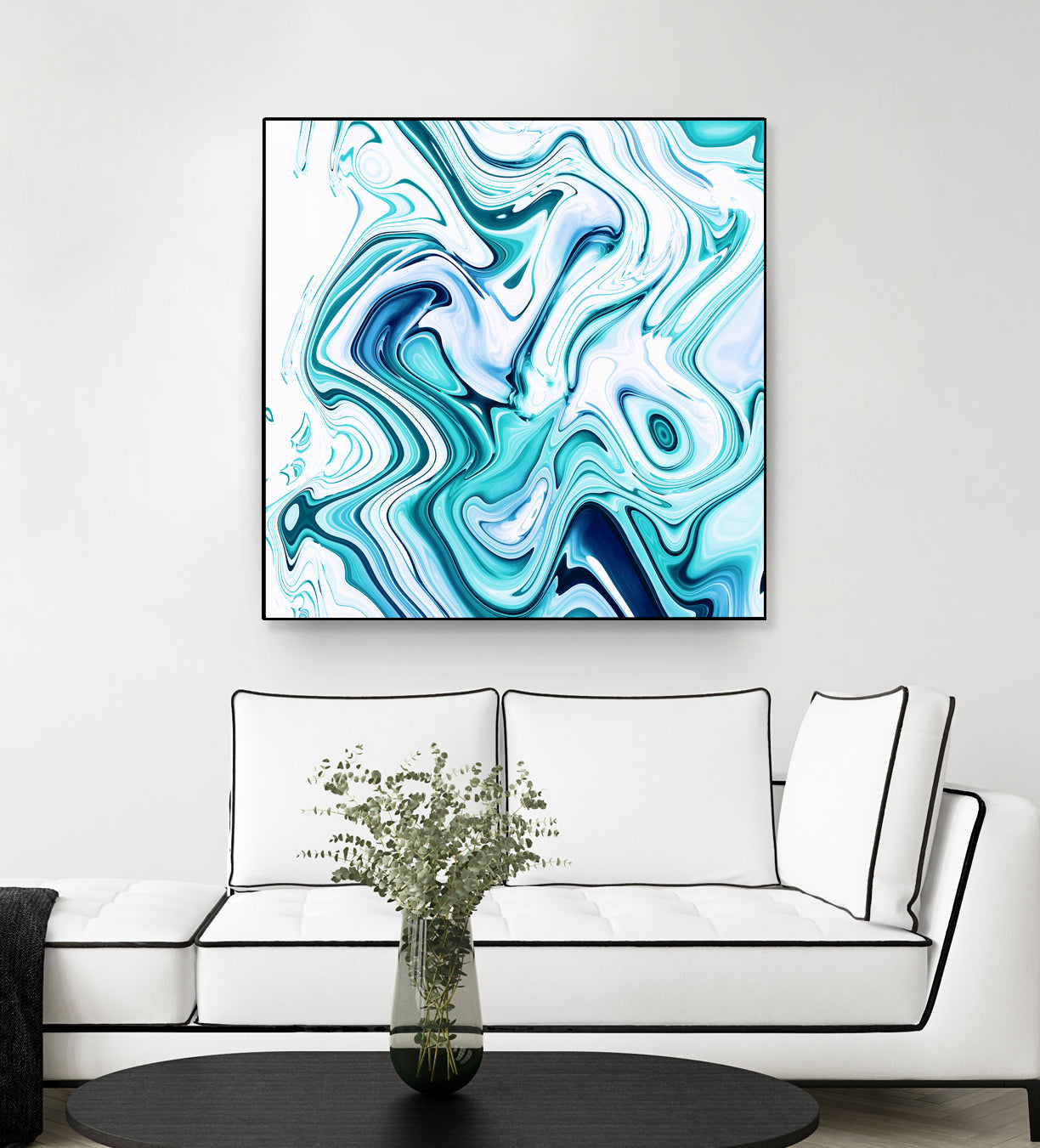 Liquid Marble - Aqua & Blues by Dominique Van Roey on GIANT ART - blue photo manipulation