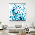 Liquid Marble - Aqua & Blues by Dominique Van Roey on GIANT ART - blue photo manipulation