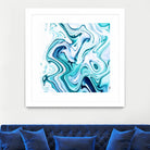 Liquid Marble - Aqua & Blues by Dominique Van Roey on GIANT ART - blue photo manipulation