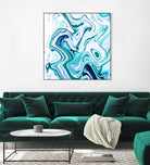 Liquid Marble - Aqua & Blues by Dominique Van Roey on GIANT ART - blue photo manipulation