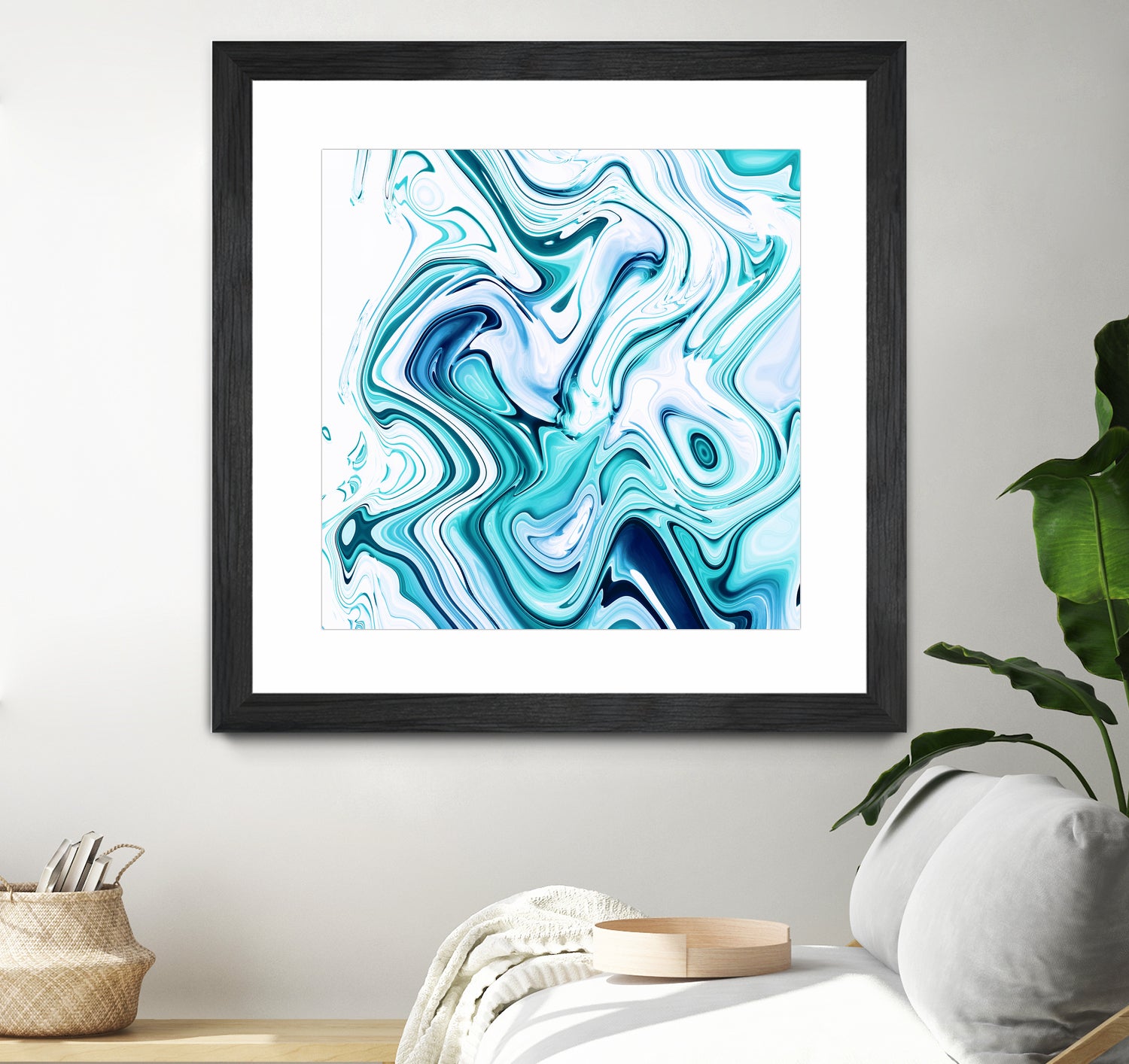 Liquid Marble - Aqua & Blues by Dominique Van Roey on GIANT ART - blue photo manipulation