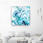 Liquid Marble - Aqua & Blues by Dominique Van Roey on GIANT ART - blue photo manipulation