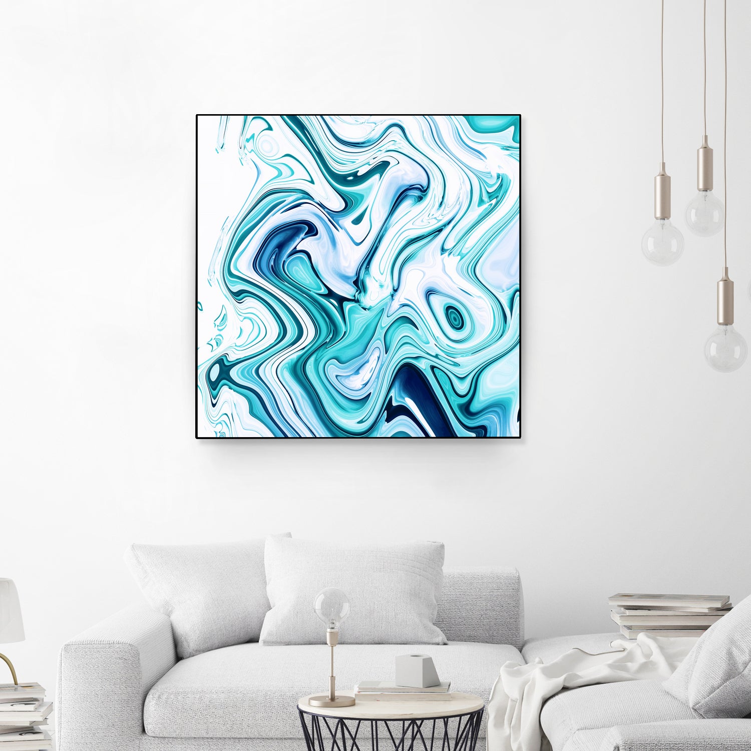 Liquid Marble - Aqua & Blues by Dominique Van Roey on GIANT ART - blue photo manipulation