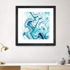 Liquid Marble - Aqua & Blues by Dominique Van Roey on GIANT ART - blue photo manipulation