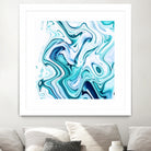 Liquid Marble - Aqua & Blues by Dominique Van Roey on GIANT ART - blue photo manipulation