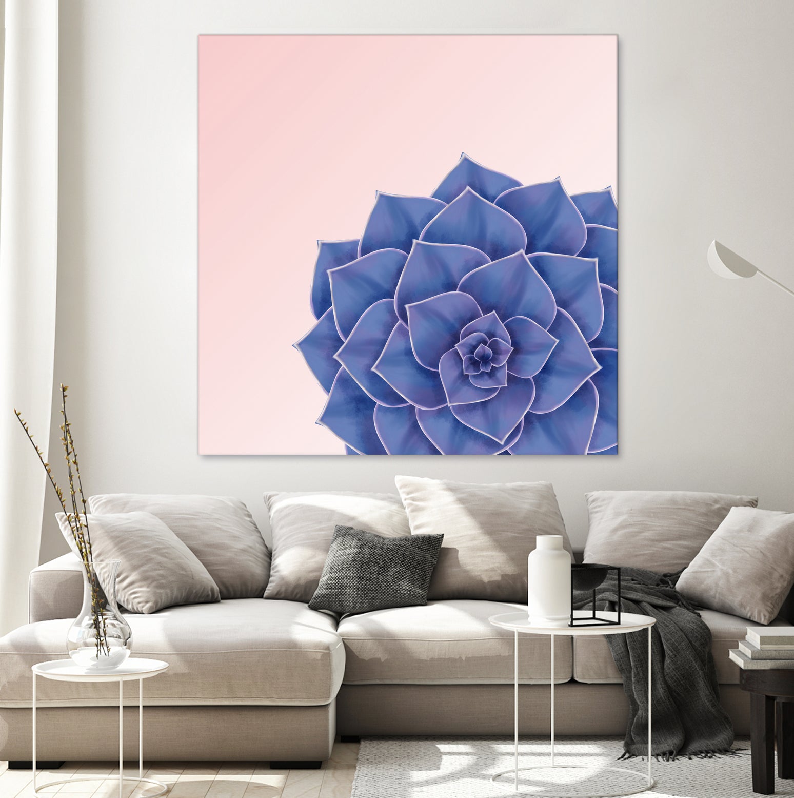 Big Echeveria Design by Brigitte Carre on GIANT ART - blue digital painting