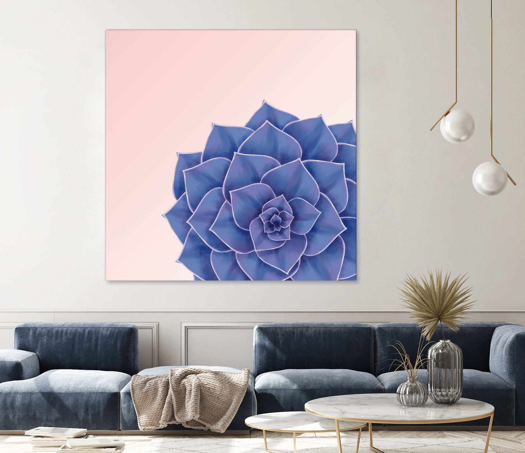 Big Echeveria Design by Brigitte Carre on GIANT ART - blue digital painting