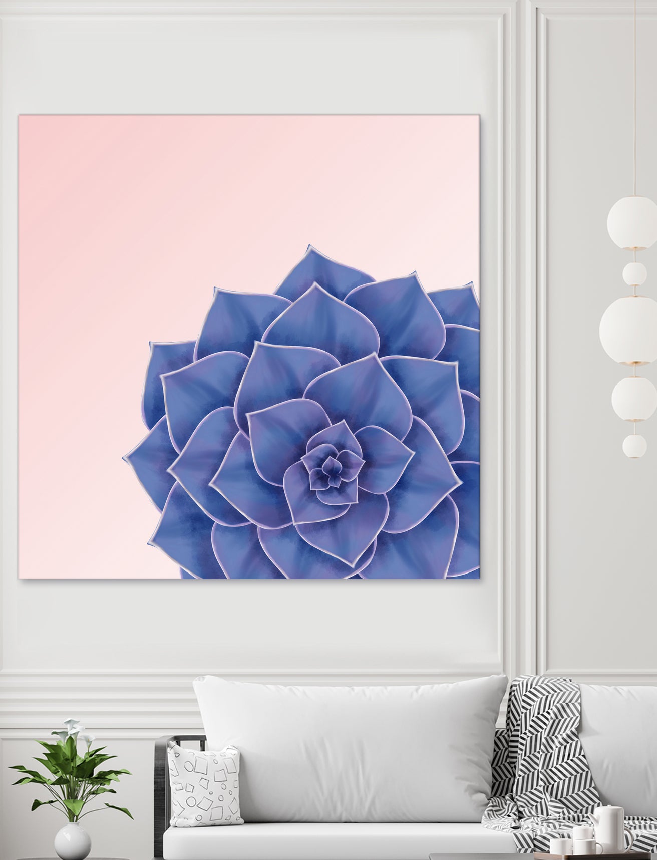 Big Echeveria Design by Brigitte Carre on GIANT ART - blue digital painting