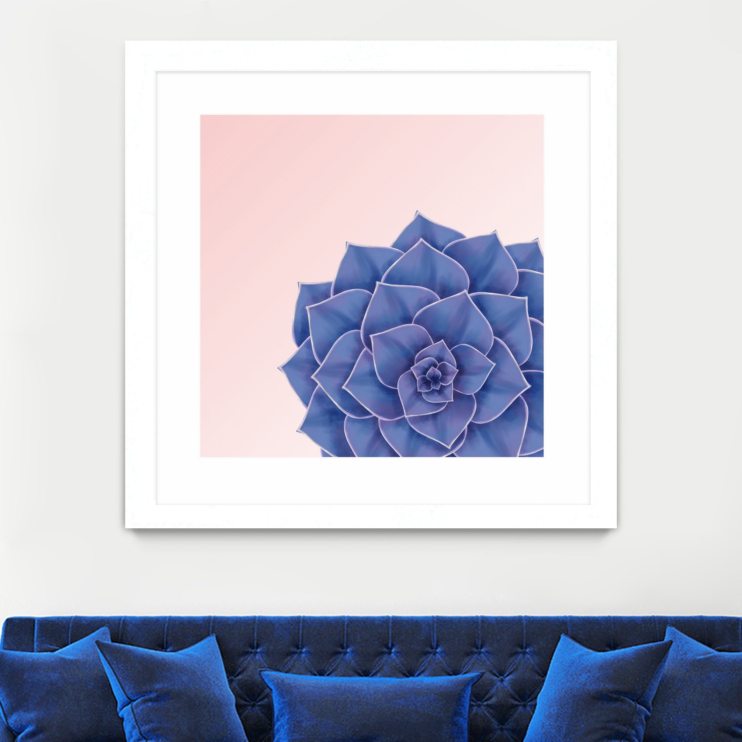 Big Echeveria Design by Brigitte Carre on GIANT ART - blue digital painting