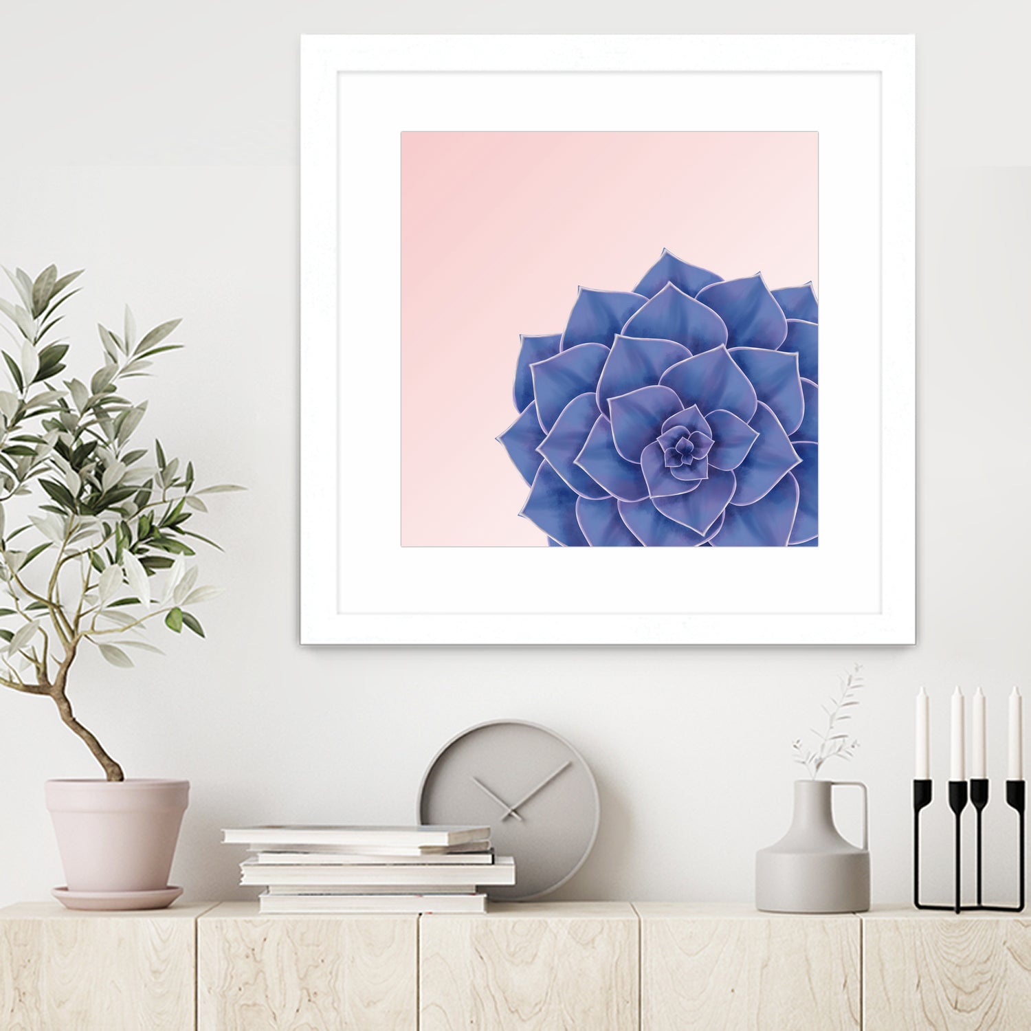 Big Echeveria Design by Brigitte Carre on GIANT ART - blue digital painting