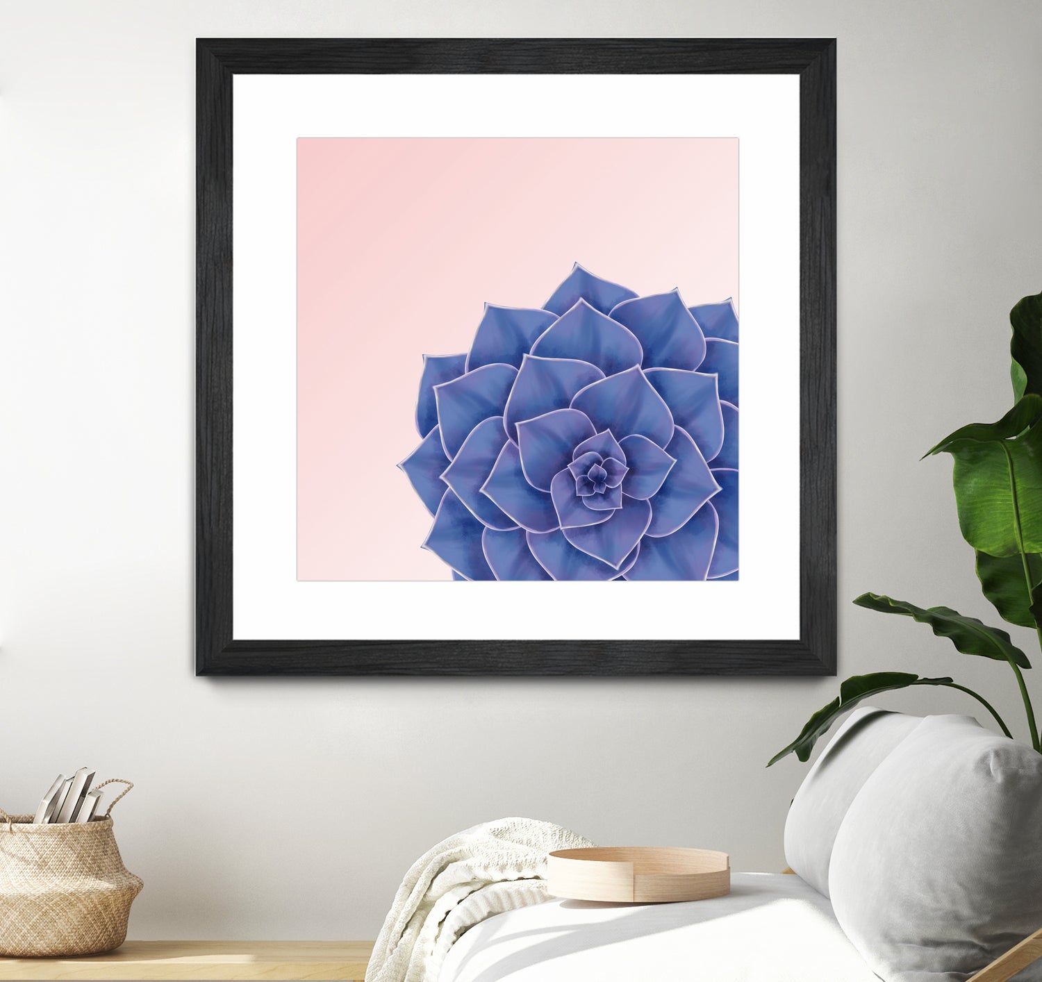 Big Echeveria Design by Brigitte Carre on GIANT ART - blue digital painting