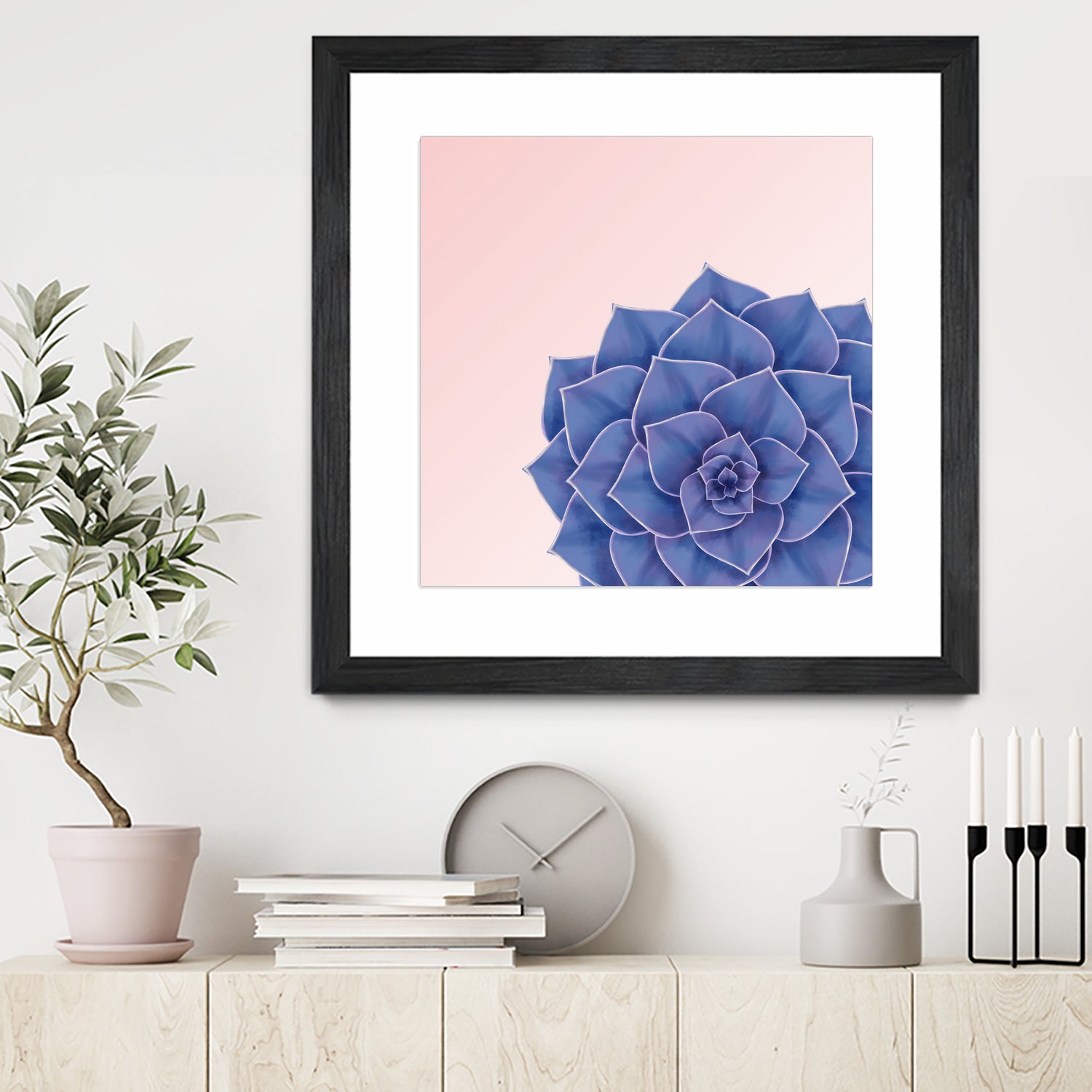 Big Echeveria Design by Brigitte Carre on GIANT ART - blue digital painting