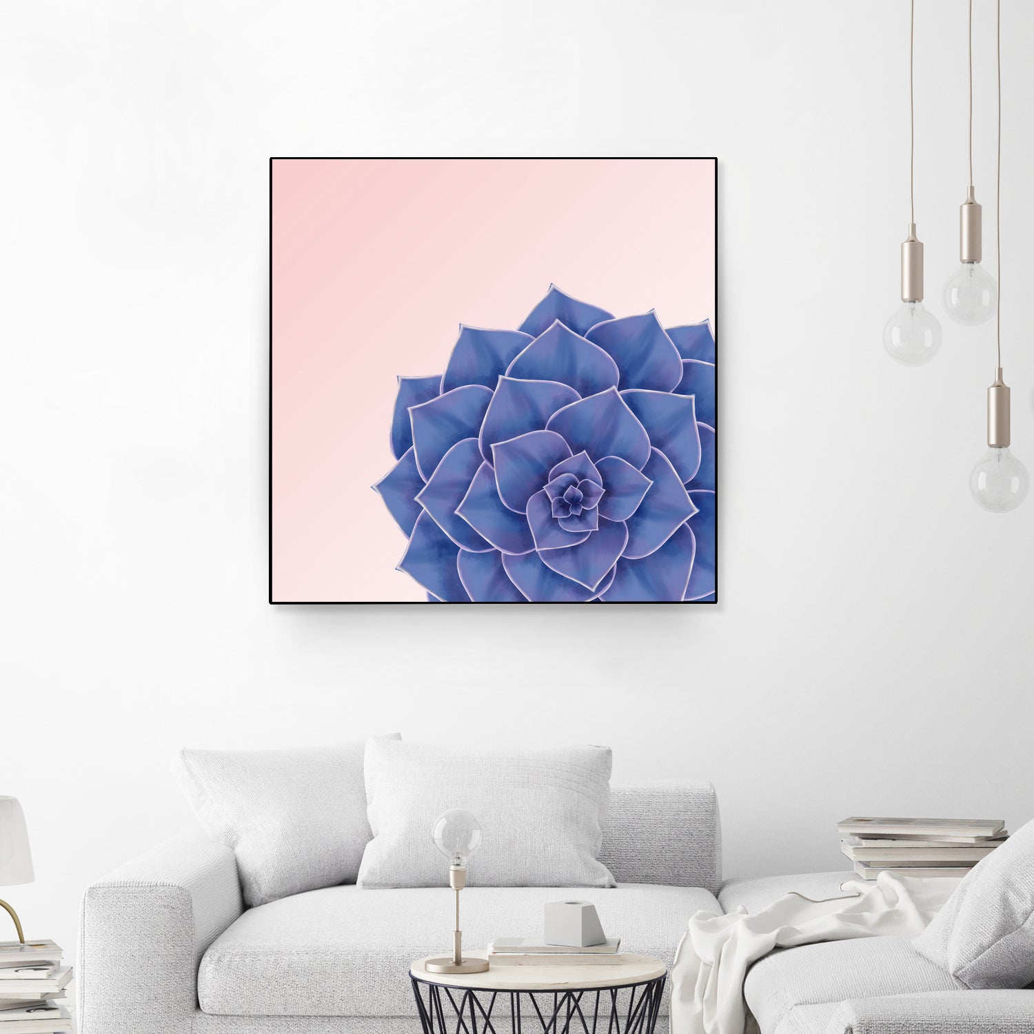 Big Echeveria Design by Brigitte Carre on GIANT ART - blue digital painting