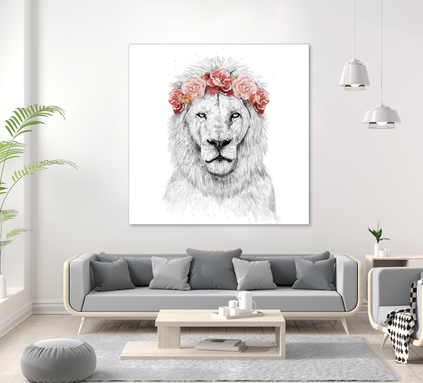 Festival lion by Solti Balázs on GIANT ART - white digital drawing