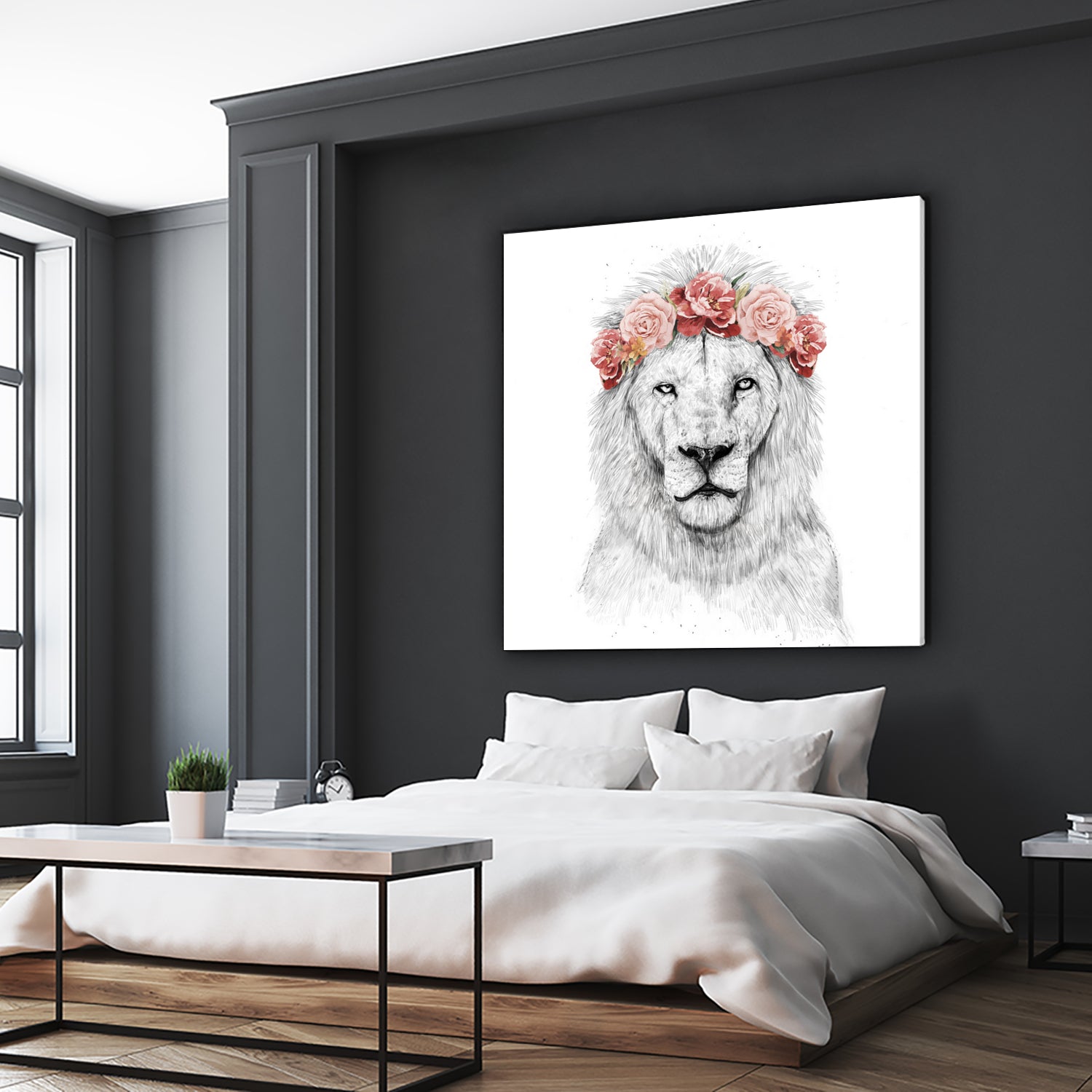 Festival lion by Solti Balázs on GIANT ART - white digital drawing