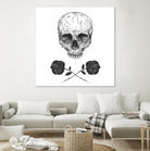 Skull N' Roses by Solti Balázs on GIANT ART - white digital drawing