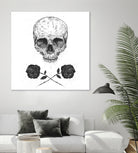 Skull N' Roses by Solti Balázs on GIANT ART - white digital drawing