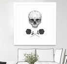 Skull N' Roses by Solti Balázs on GIANT ART - white digital drawing