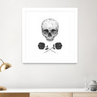 Skull N' Roses by Solti Balázs on GIANT ART - white digital drawing