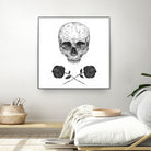 Skull N' Roses by Solti Balázs on GIANT ART - white digital drawing