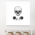 Skull N' Roses by Solti Balázs on GIANT ART - white digital drawing