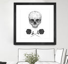 Skull N' Roses by Solti Balázs on GIANT ART - white digital drawing