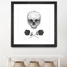 Skull N' Roses by Solti Balázs on GIANT ART - white digital drawing