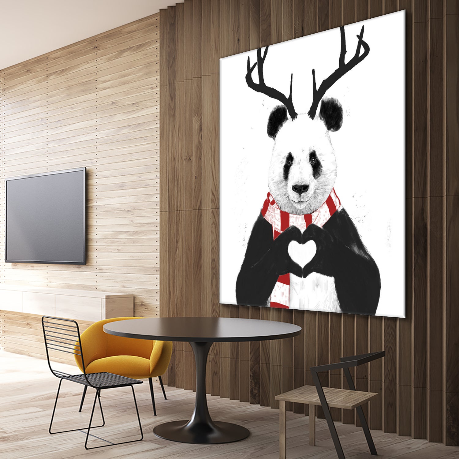 Xmas panda by Solti Balázs on GIANT ART - white digital drawing