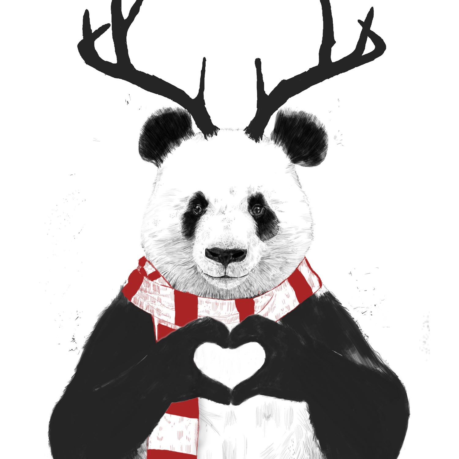 Xmas panda by Solti Balázs on GIANT ART - white digital drawing