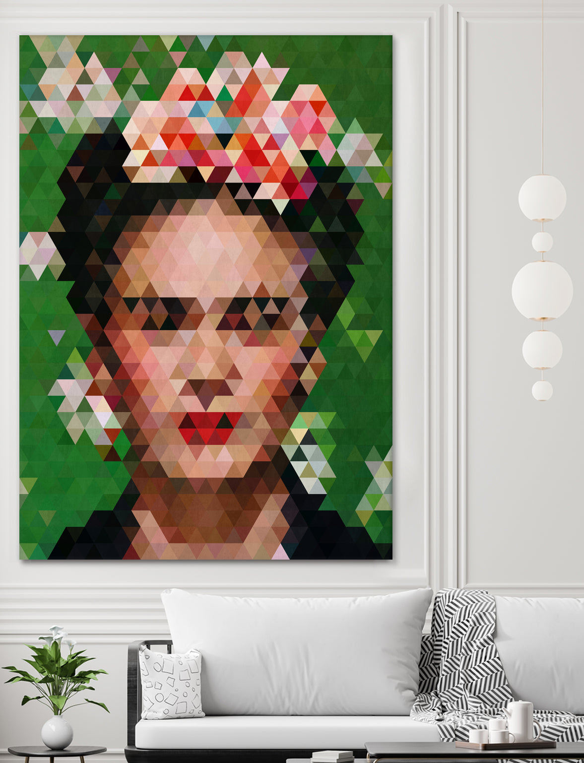 Frida kahlo Geometric by Vitor Costa on GIANT ART - green digital painting