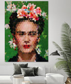 Frida kahlo Geometric by Vitor Costa on GIANT ART - green digital painting