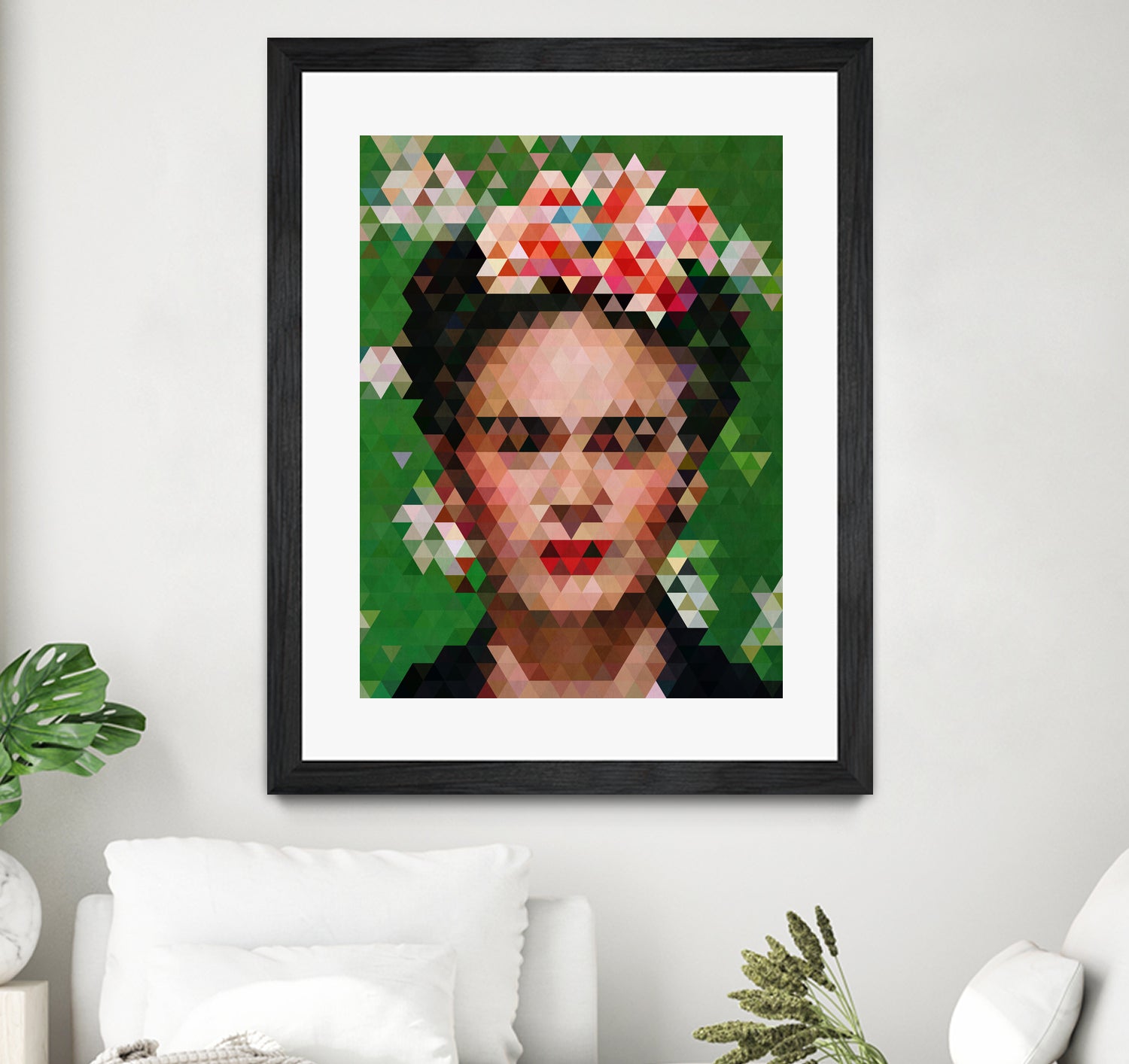 Frida kahlo Geometric by Vitor Costa on GIANT ART - green digital painting