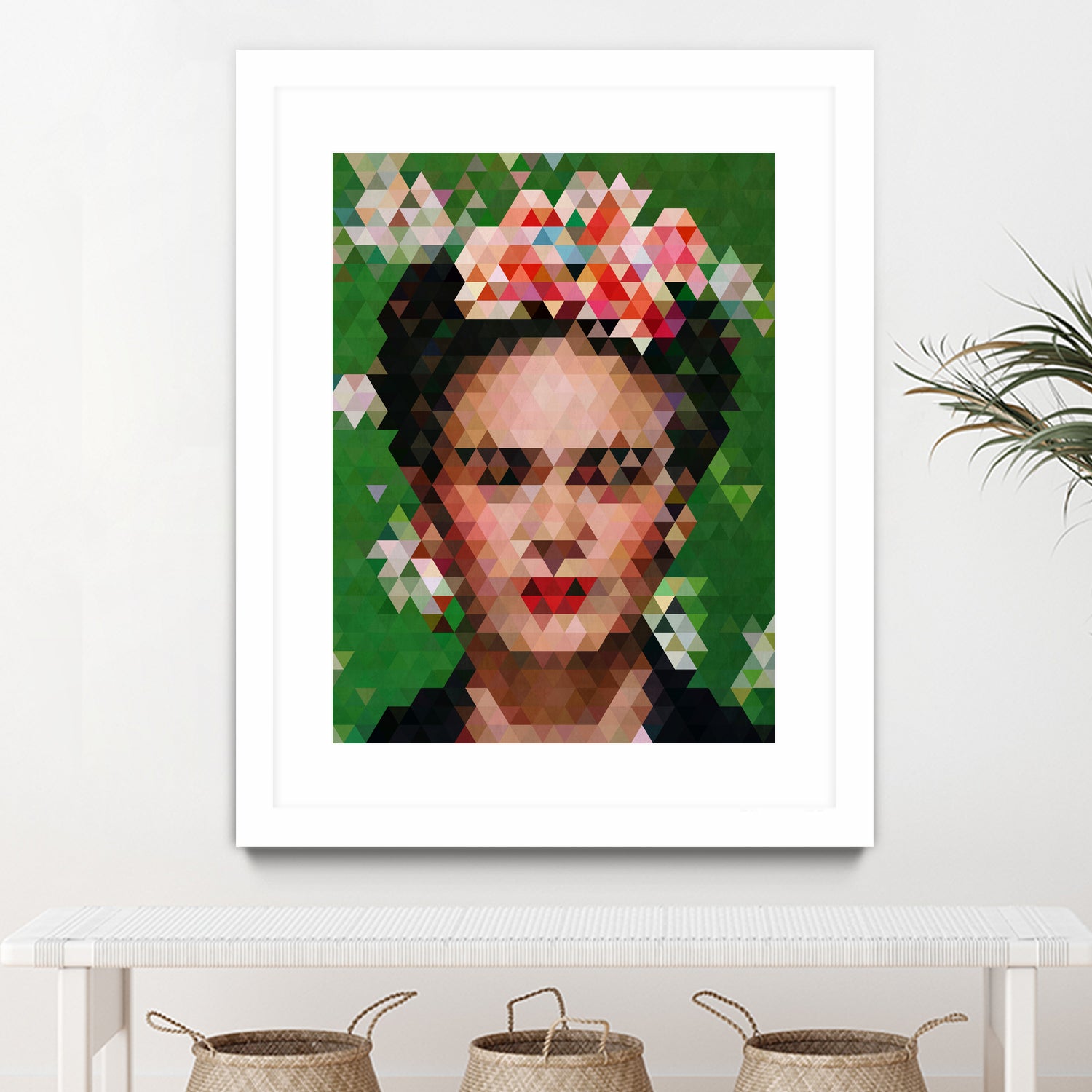 Frida kahlo Geometric by Vitor Costa on GIANT ART - green digital painting