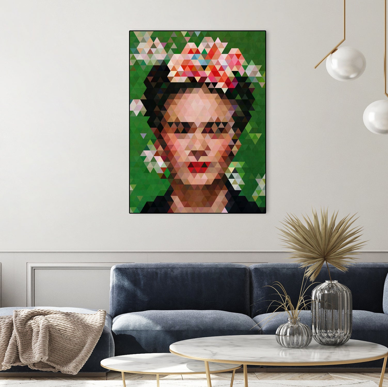 Frida kahlo Geometric by Vitor Costa on GIANT ART - green digital painting