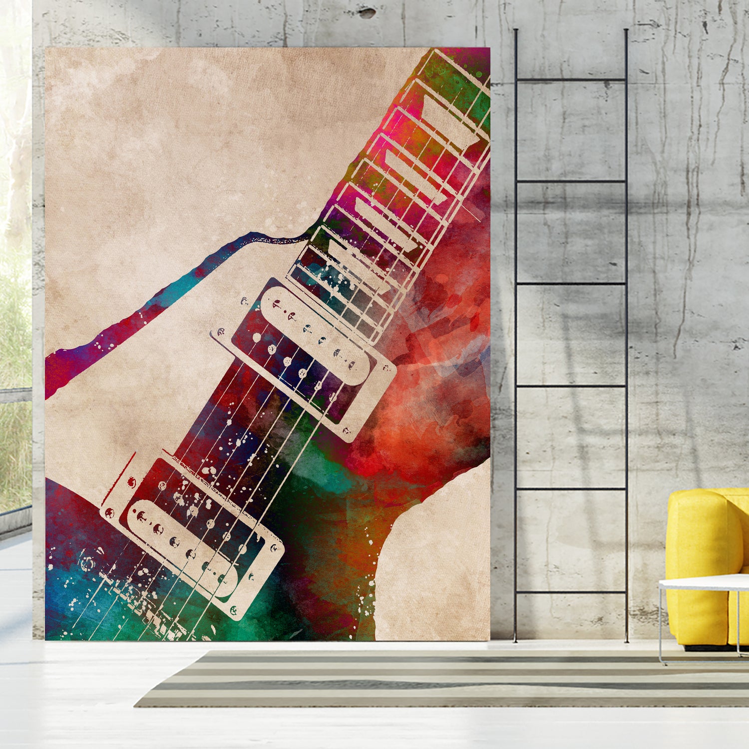 guitar art 5 by Justyna Jaszke on GIANT ART - red digital painting