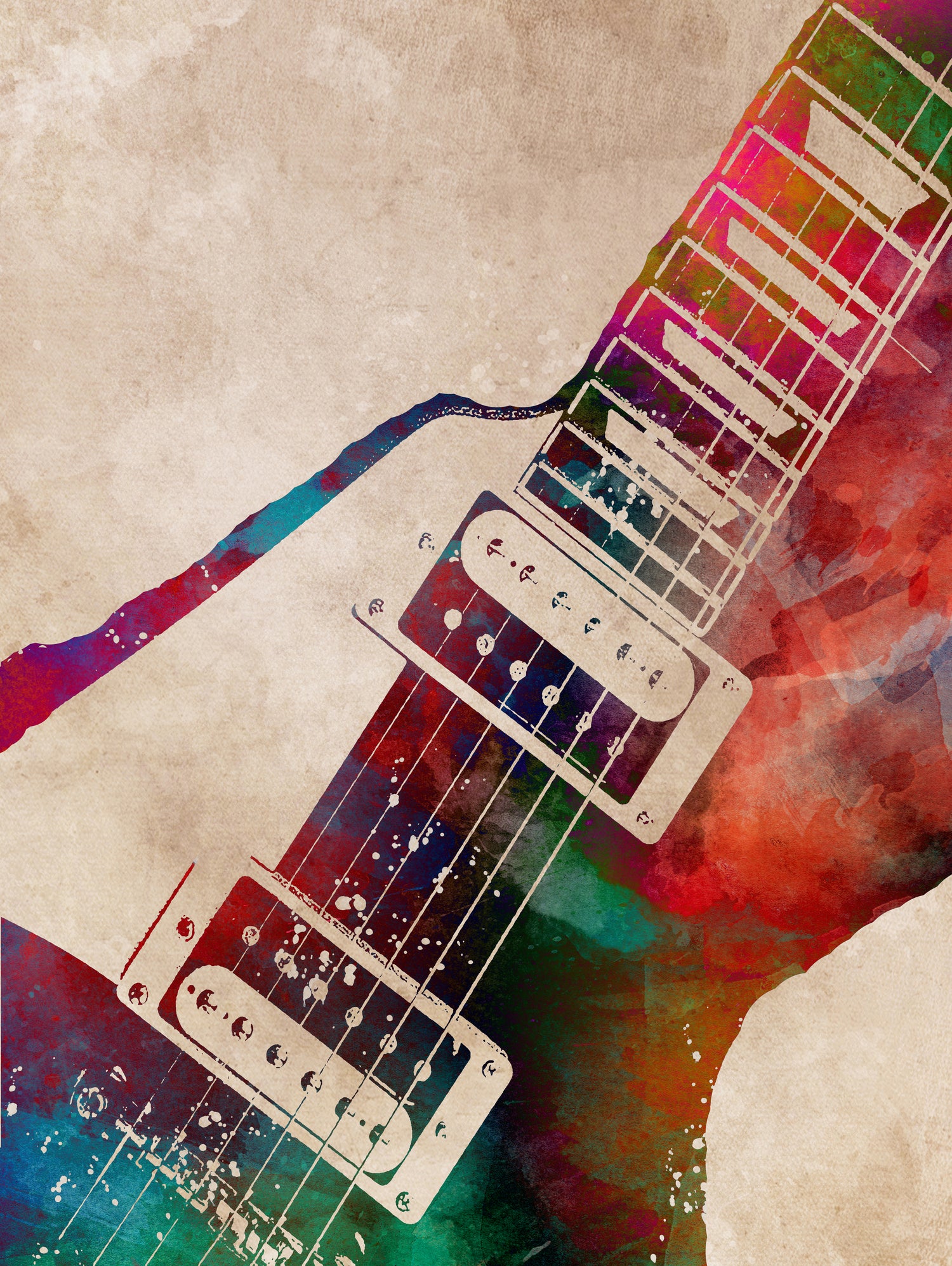 guitar art 5 by Justyna Jaszke on GIANT ART - red digital painting