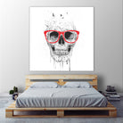 Skull with red glasses by Solti Balázs on GIANT ART - white digital painting