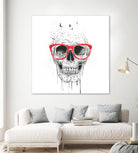 Skull with red glasses by Solti Balázs on GIANT ART - white digital painting