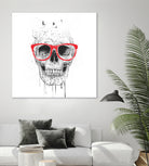 Skull with red glasses by Solti Balázs on GIANT ART - white digital painting