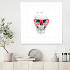 Skull with red glasses by Solti Balázs on GIANT ART - white digital painting