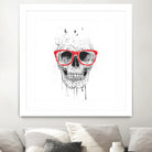 Skull with red glasses by Solti Balázs on GIANT ART - white digital painting