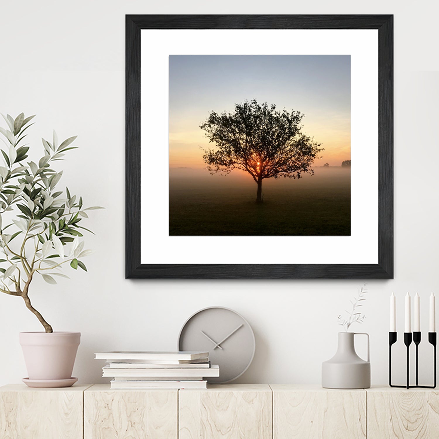 Tree at Sunrise Sunrise by Brian Sooy on GIANT ART - orange photo illustration