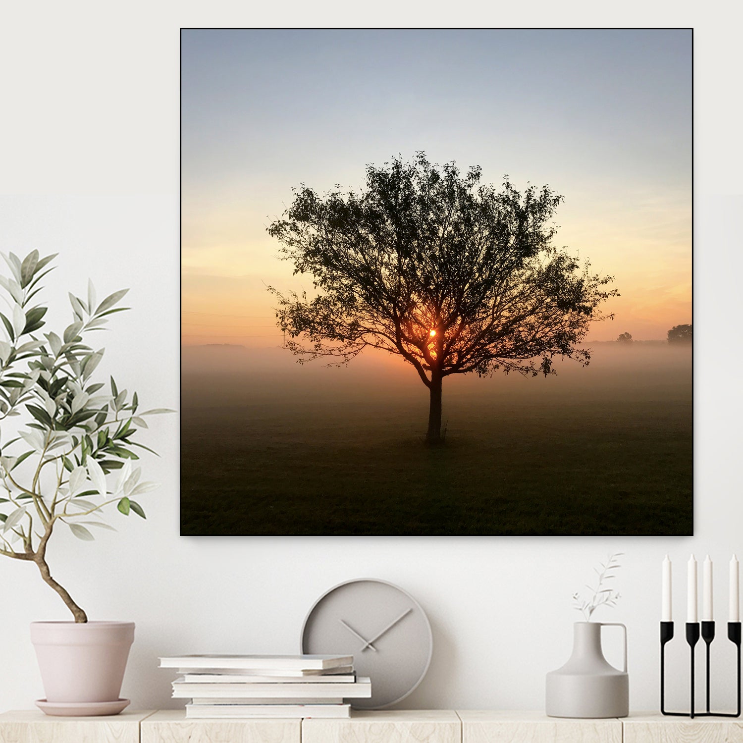 Tree at Sunrise Sunrise by Brian Sooy on GIANT ART - orange photo illustration