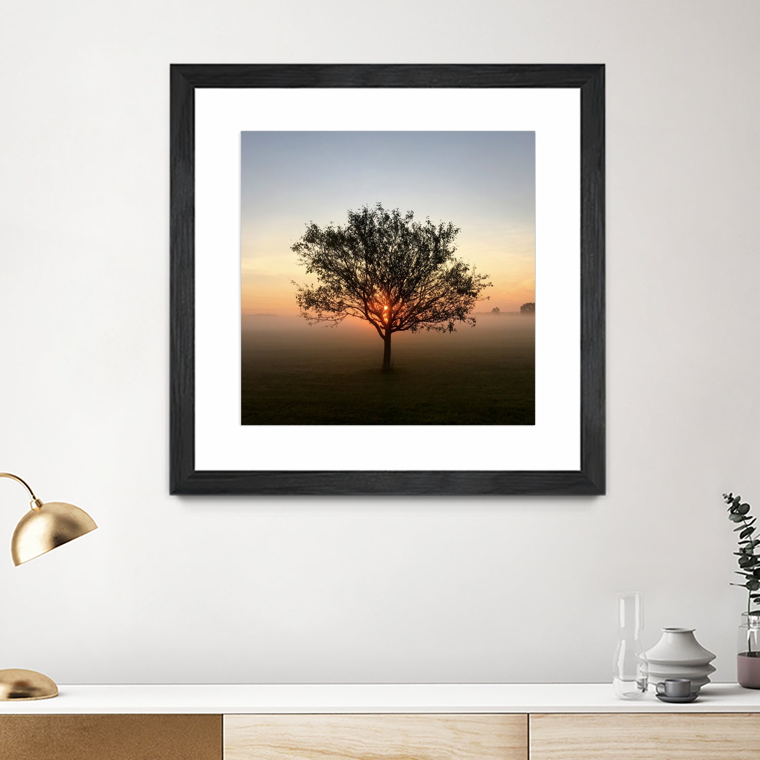 Tree at Sunrise Sunrise by Brian Sooy on GIANT ART - orange photo illustration