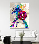 Captain America Grunge by Daniel Janda on GIANT ART - blue digital painting