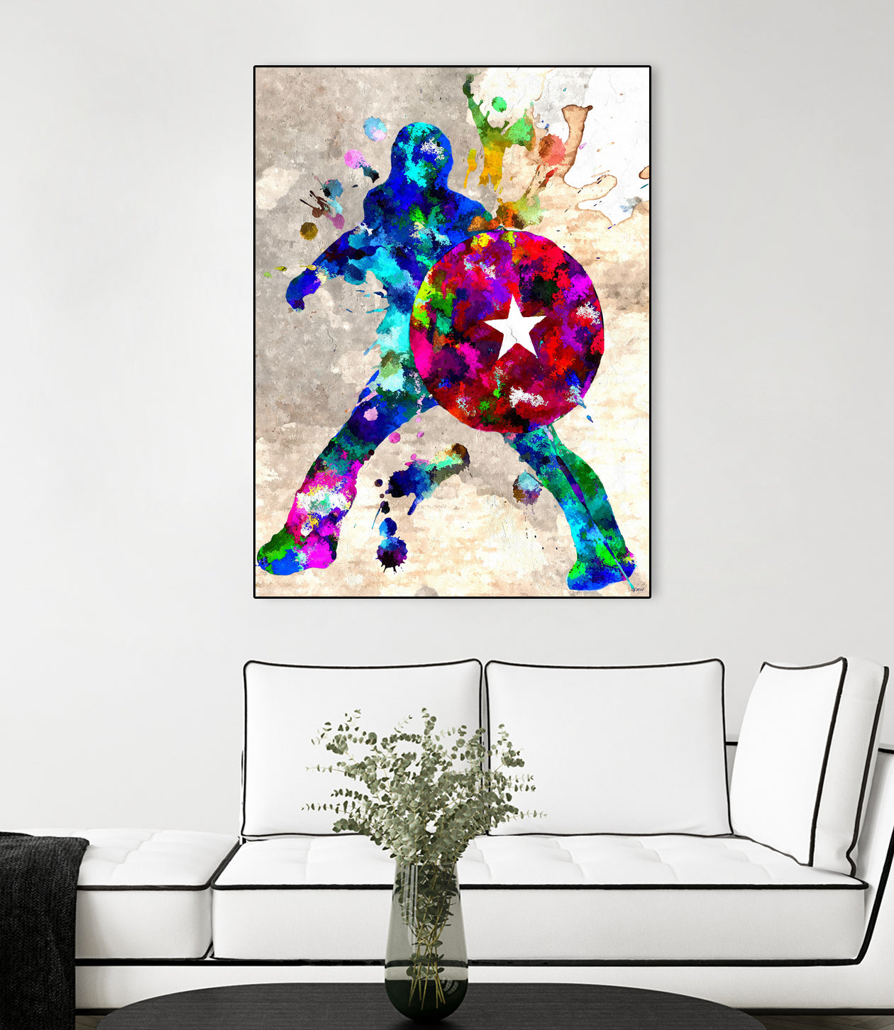 Captain America Grunge by Daniel Janda on GIANT ART - blue digital painting