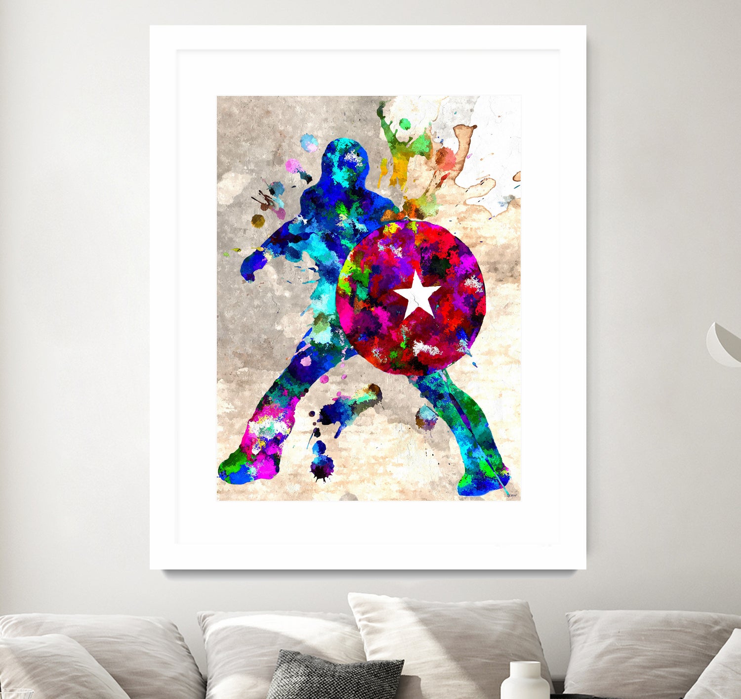 Captain America Grunge by Daniel Janda on GIANT ART - blue digital painting