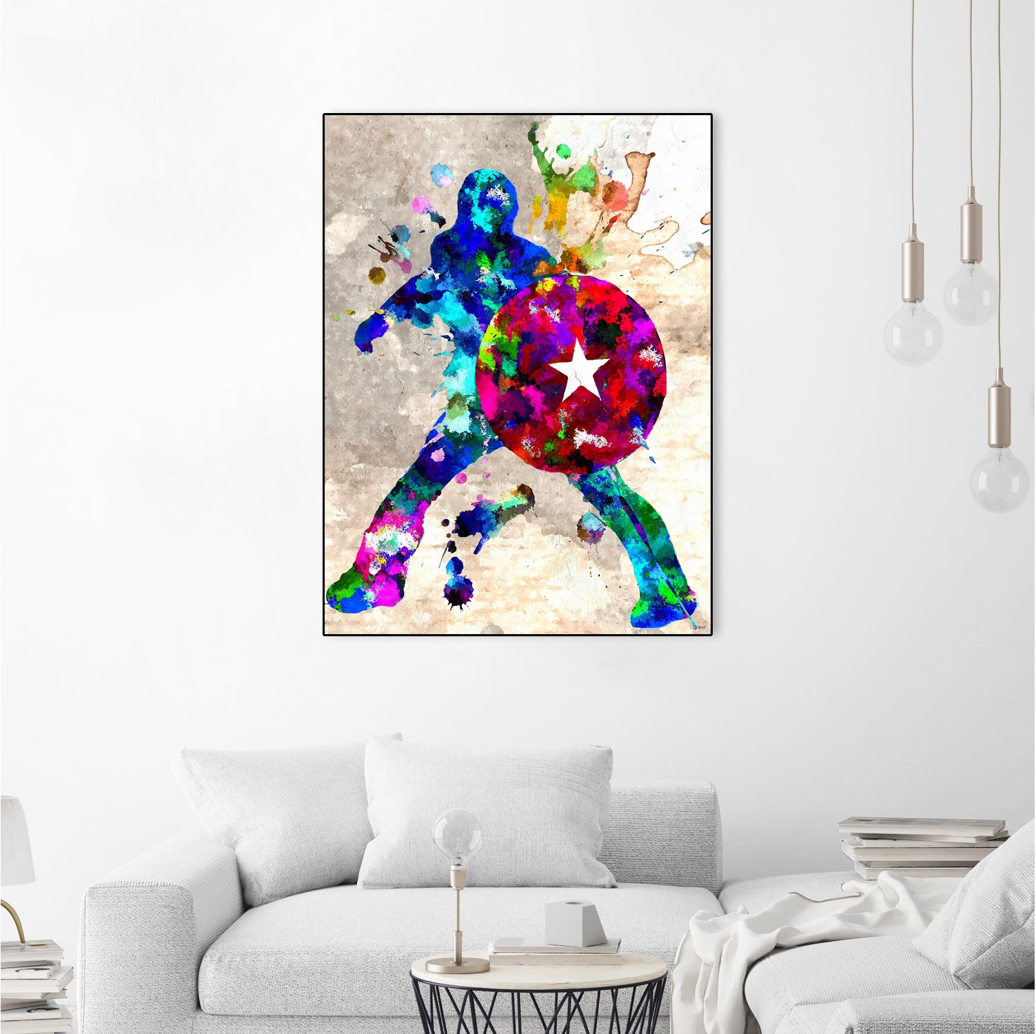 Captain America Grunge by Daniel Janda on GIANT ART - blue digital painting