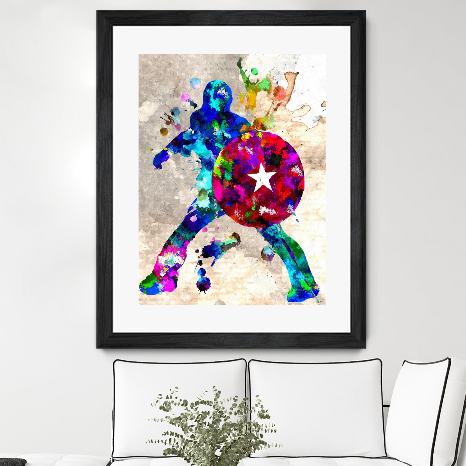 Captain America Grunge by Daniel Janda on GIANT ART - blue digital painting