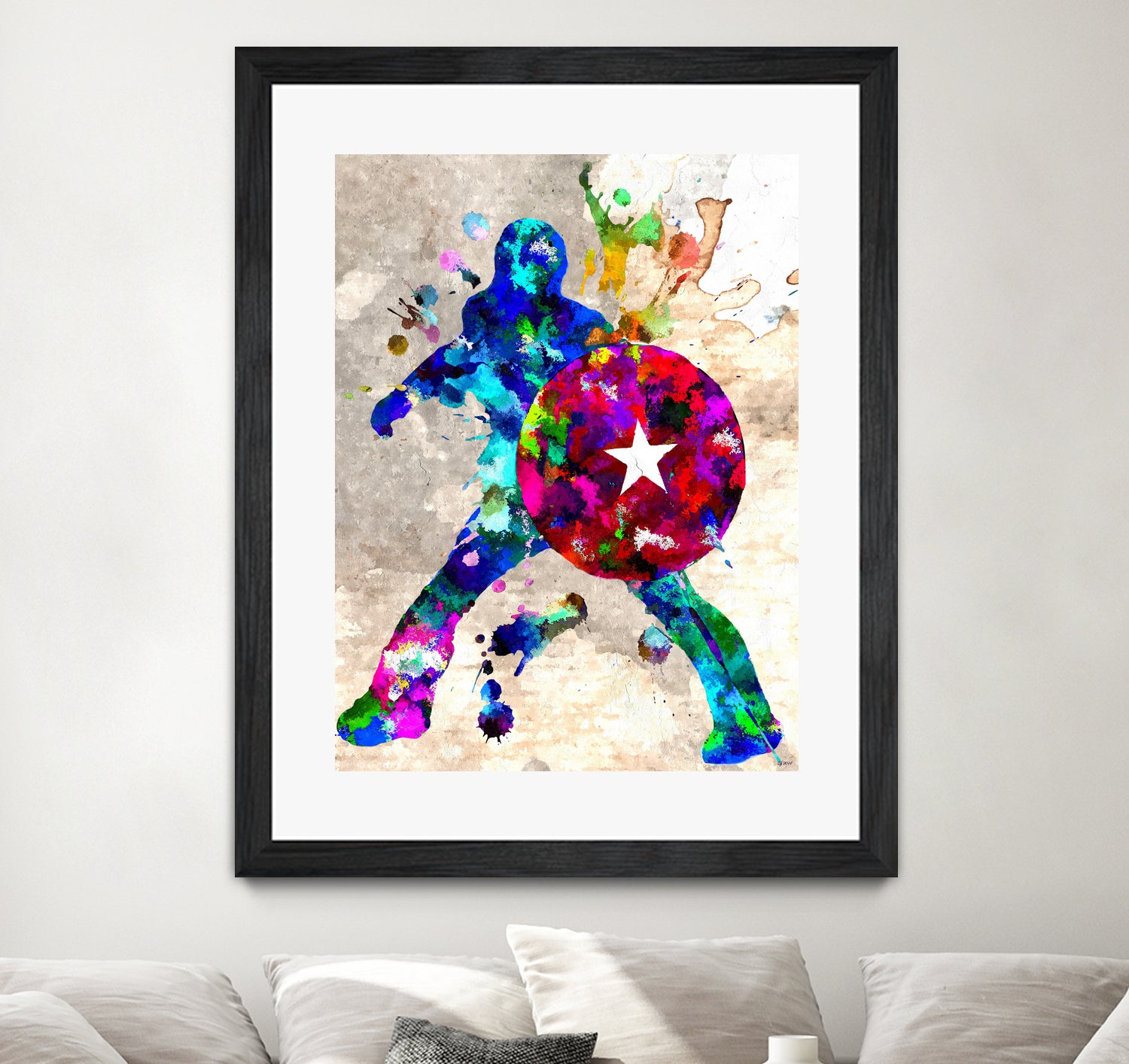 Captain America Grunge by Daniel Janda on GIANT ART - blue digital painting